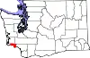 State map highlighting Wahkiakum County