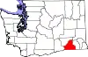 State map highlighting Walla Walla County