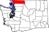 State map highlighting Whatcom County