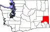 State map highlighting Whitman County