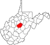 State map highlighting Braxton County