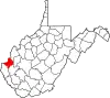 State map highlighting Cabell County
