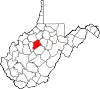 State map highlighting Gilmer County