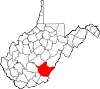 State map highlighting Greenbrier County