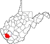 State map highlighting Logan County