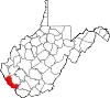 State map highlighting Mingo County