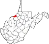 State map highlighting Pleasants County