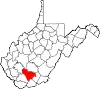 State map highlighting Raleigh County