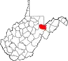 State map highlighting Tucker County