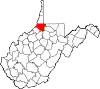 State map highlighting Wetzel County