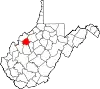 State map highlighting Wirt County