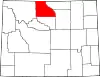 State map highlighting Big Horn County