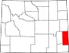 State map highlighting Goshen County