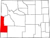 State map highlighting Lincoln County