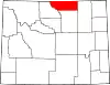 State map highlighting Sheridan County