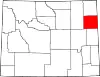 State map highlighting Weston County