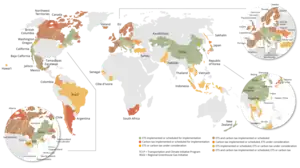 Carbon taxes and emission trading worldwide