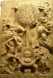 The Assault of Mara, Amaravati, 2nd century CE.