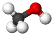 Ball and stick model of methanol