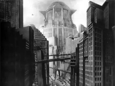 Expressionist theatre and film - Scene from The Metropolis, by Fritz Lang, 1927