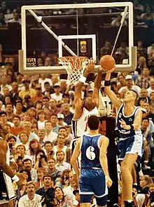 Barkley grabbing a rebound