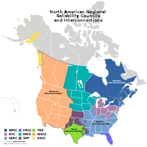 The two major and three minor interconnections of North America