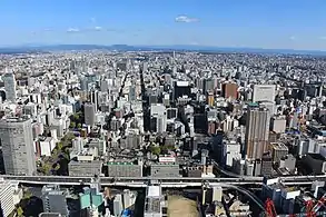 Central business district of Nagoya viewed from Midland Square (2015)