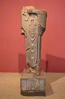 Egyptian statue of Darius I, as Pharaoh of the Twenty-seventh Dynasty of Egypt; 522–486 BCE; greywacke; height: 2.46 m; National Museum of Iran (Teheran)