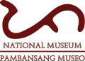 Logo of the National Museum of the Philippines, with a Baybayin pa letter in the center, in a traditional rounded style.