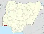Map of Nigeria highlighting Lagos State