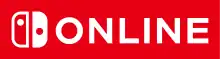 The Nintendo Switch Online logo. It is composed of the same two stylized white Joy-Con controllers on a red background as the main Nintendo Switch logo. Next to them is the text "ONLINE" in white.