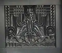 Polish eagle basalt relief on the building of the Ministry of Infrastructure (by Rudolf Świerczyński, 1931) in Warsaw
