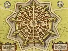 Palmanova, Italy, a Venetian city within a star fort. 17th century