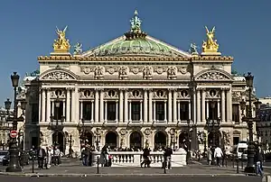 The Palais Garnier in Paris, built between 1861 and 1875, a Beaux-Arts masterpiece