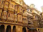 Patwon ki Haveli, Jaisalmer. Rows of sandstone haveli in Rajasthan