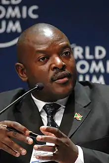 Pierre Nkurunziza at World Economic Forum 2008 looking right