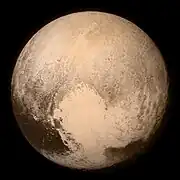 Pluto dwarf planet image by New Horizons, 2015