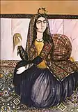 Mirza Gadim Iravani – Portrait of sitting woman(National Art Museum of Azerbaijan)