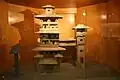 Ancient Chinese model of two residential towers, made of earthenware during the Han dynasty, 2nd century BC to 2nd century AD, excavated by archaeologists in 1993.
