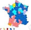 Party affiliation of the General Council Presidents of the various departments in the elections of 2015.