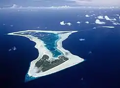 Aerial photograph of Pukapuka