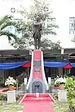 A statue of Quezon inside the Colegio de San Juan de Letran campus