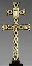 Reliquary Cross, metalwork, French, c. 1180