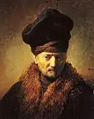 Bust of an old man with a fur hat (1630), a painting of Rembrandt's father
