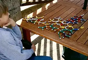 People with Asperger's Syndrome are often preoccupied with particular, specialized areas of knowledge, such as this boy's interest in molecular structure.
