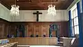 A post–World War II crucifix in a courtroom in Nuremberg, Germany
