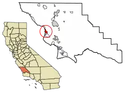Location in San Luis Obispo County and the state of California