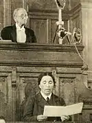 Hatı Çırpan at the rostrum