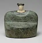 Seated figurine (Bactrian); 3rd-2nd millennia BC; chlorite and limestone; height: 9 cm; Metropolitan Museum of Art (New York City)