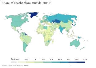 Share of deaths from suicide, 2017